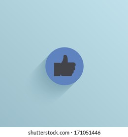 Vector flat circle icon on blue background. Eps10