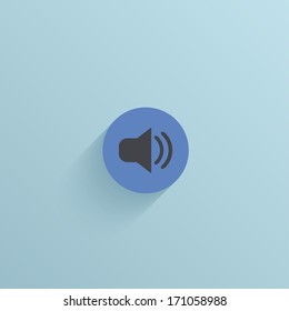 Vector flat circle icon on blue background. Eps10