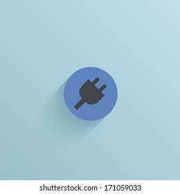 Vector flat circle icon on blue background. Eps10