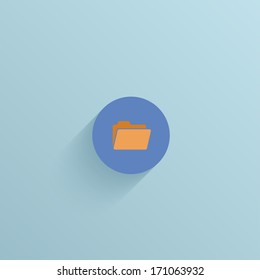 Vector flat circle icon on blue background. Eps10