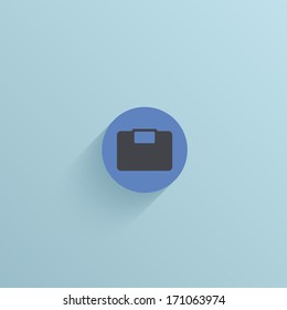Vector flat circle icon on blue background. Eps10