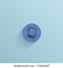 Vector flat circle icon on blue background. Eps10