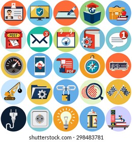 Vector Flat Circle Icons Pack 