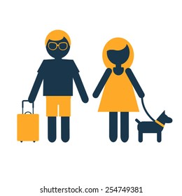 vector flat circle icons set of family summer holidays infographic design
