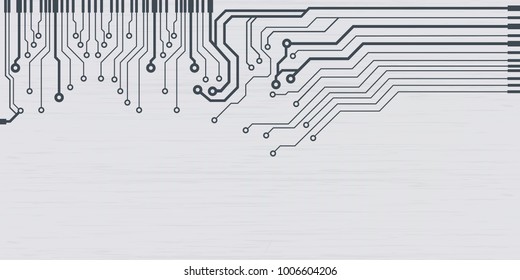 Vector flat circuit board illustration. Vector microchip background