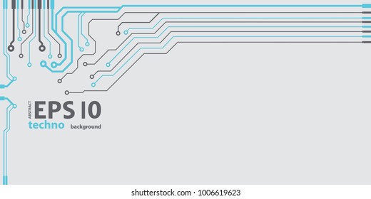 Vector flat circuit board illustration. Vector microchip background
