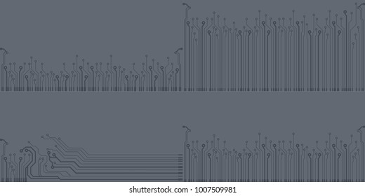 Vector flat circuit board illustration. Vector microchip background