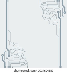 Vector flat circuit board illustration. Vector microchip background