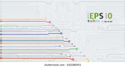Vector flat circuit board illustration.