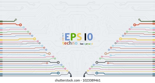 Vector flat circuit board illustration.
