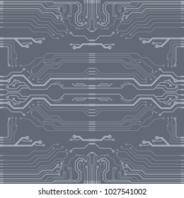 Vector flat circuit board illustration. Vector microchip background