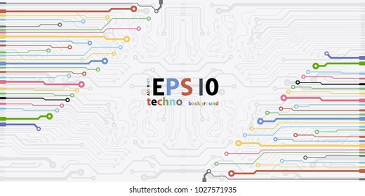 Vector flat circuit board illustration.