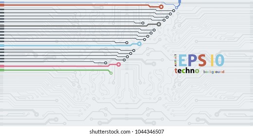 Vector flat circuit board illustration.
