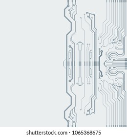 Vector flat circuit board illustration.