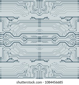 Vector flat circuit board illustration. 