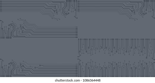Vector flat circuit board illustration.
