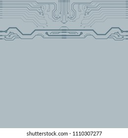 Vector flat circuit board illustration. 