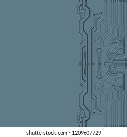 Vector flat circuit board illustration. 