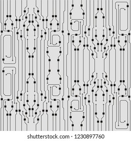 Vector flat circuit board illustration