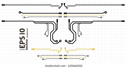 Vector flat circuit board illustration