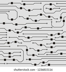 Vector flat circuit board illustration