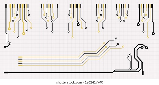 Vector flat circuit board illustration