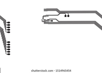 Vector flat circuit board illustration. Vector microchip background