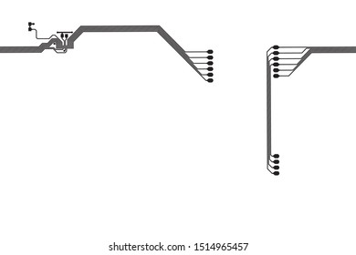 Vector flat circuit board illustration. Vector microchip background