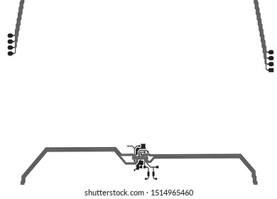 Vector flat circuit board illustration. Vector microchip background