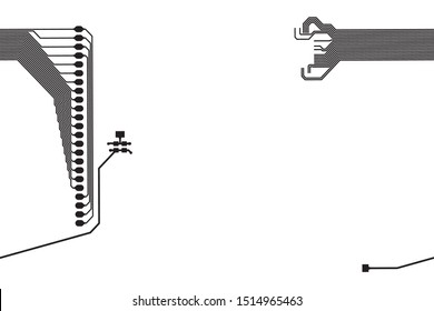 Vector flat circuit board illustration. Vector microchip background