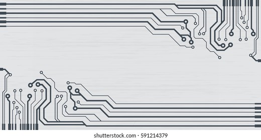 Vector flat circuit board illustration. Vector background