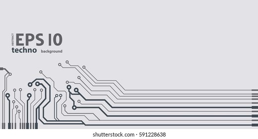 Vector flat circuit board illustration. Vector background