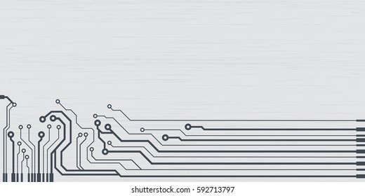 Vector flat circuit board illustration. Vector background