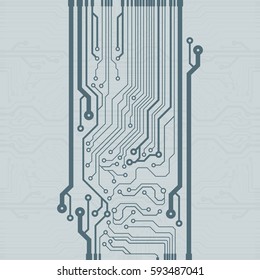 Vector flat circuit board illustration. Vector microchip background