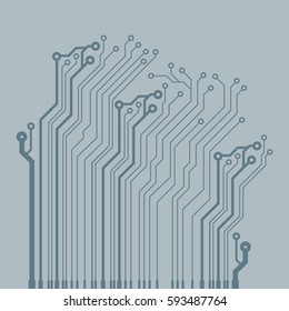 Vector flat circuit board illustration. Vector microchip background