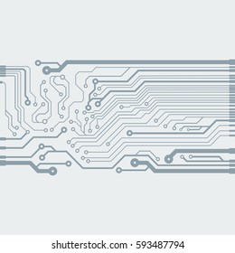 Vector flat circuit board illustration. Vector microchip background