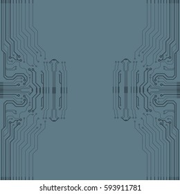 Vector flat circuit board illustration. Vector microchip background
