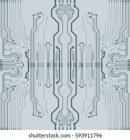 Vector flat circuit board illustration. Vector microchip background
