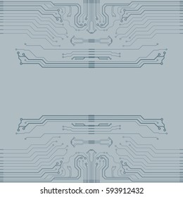 Vector flat circuit board illustration. Vector microchip background
