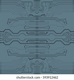 Vector flat circuit board illustration. Vector microchip background
