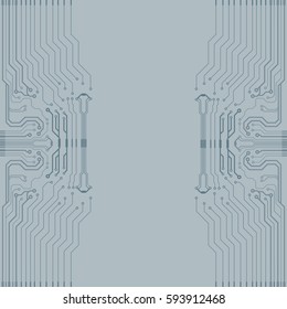 Vector flat circuit board illustration. Vector microchip background
