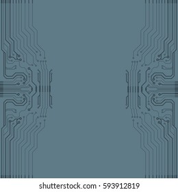 Vector flat circuit board illustration. Vector microchip background
