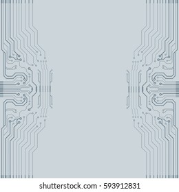 Vector flat circuit board illustration. Vector microchip background
