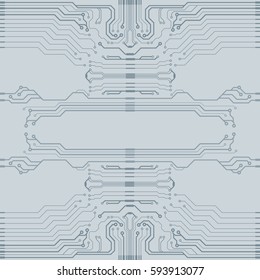 Vector flat circuit board illustration. Vector microchip background
