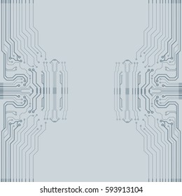 Vector flat circuit board illustration. Vector microchip background
