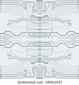 Vector flat circuit board illustration. Vector microchip background
