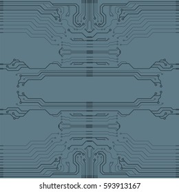 Vector flat circuit board illustration. Vector microchip background
