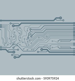 Vector flat circuit board illustration. Vector microchip background