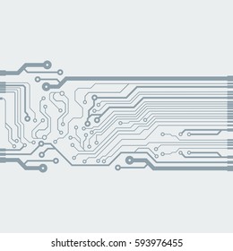 Vector flat circuit board illustration. Vector microchip background