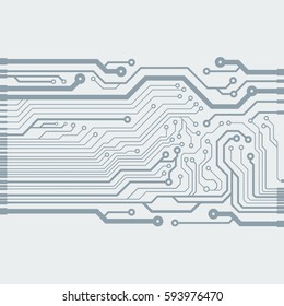 Vector flat circuit board illustration. Vector microchip background